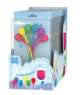 Float Away Stem Silicone Wine Charms in Assorted Colors, Set of 6