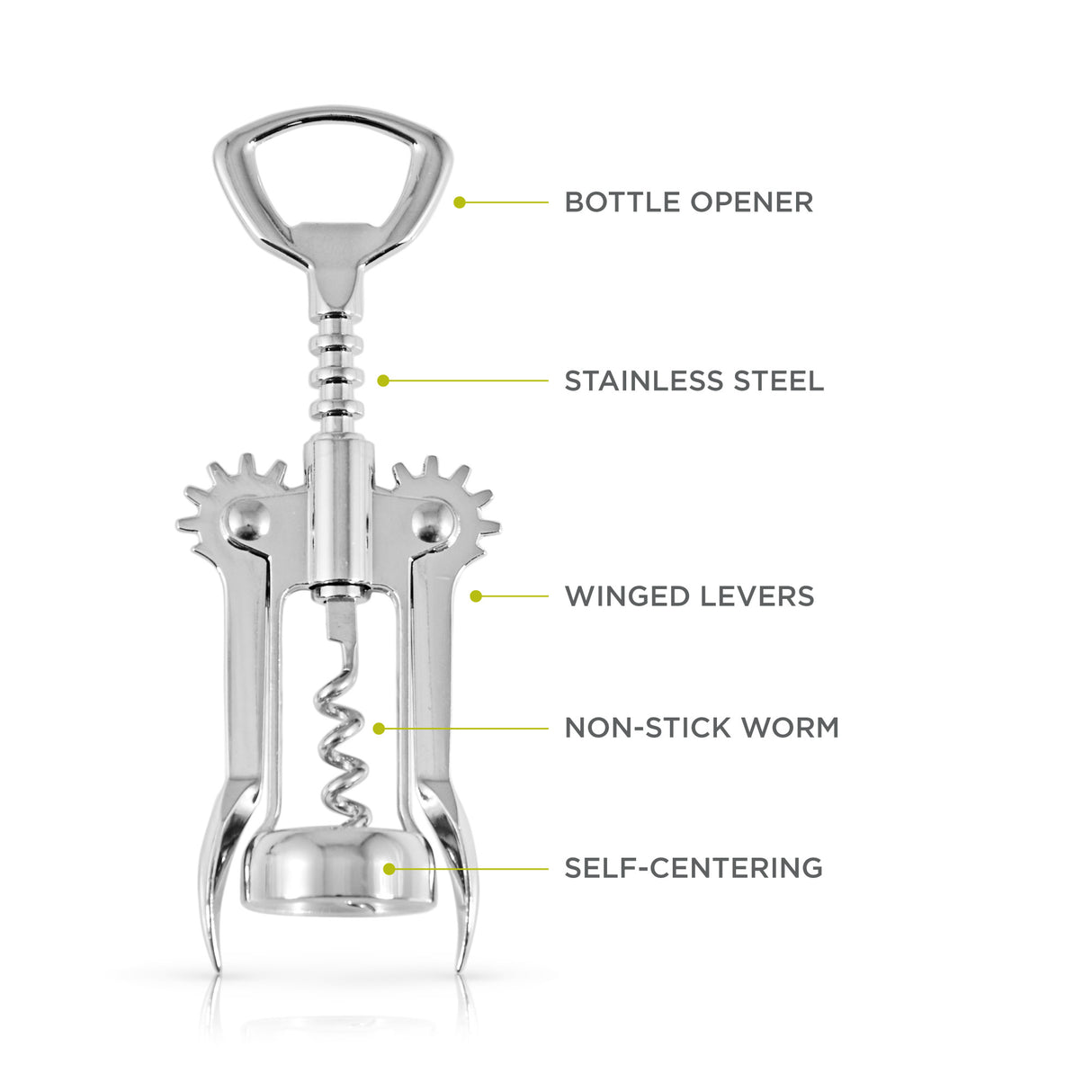 Soar Winged Corkscrew in Stainless Steel