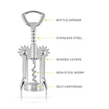 Soar Winged Corkscrew in Stainless Steel, Bulk