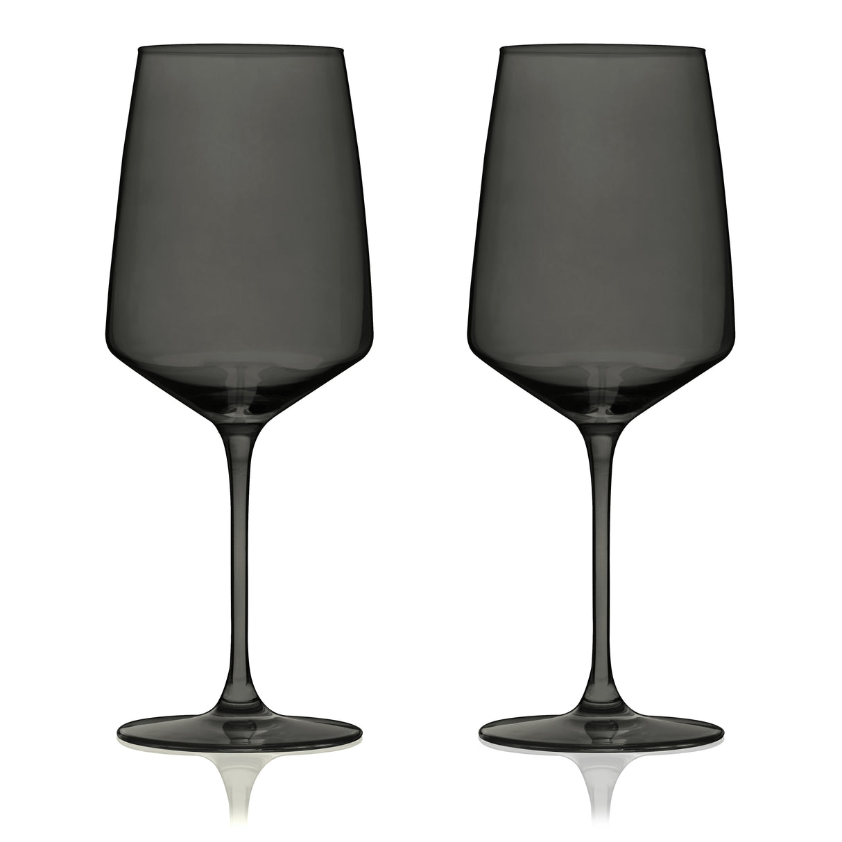 Reserve Nouveau Crystal Wine Glasses in Smoke, Set of 2