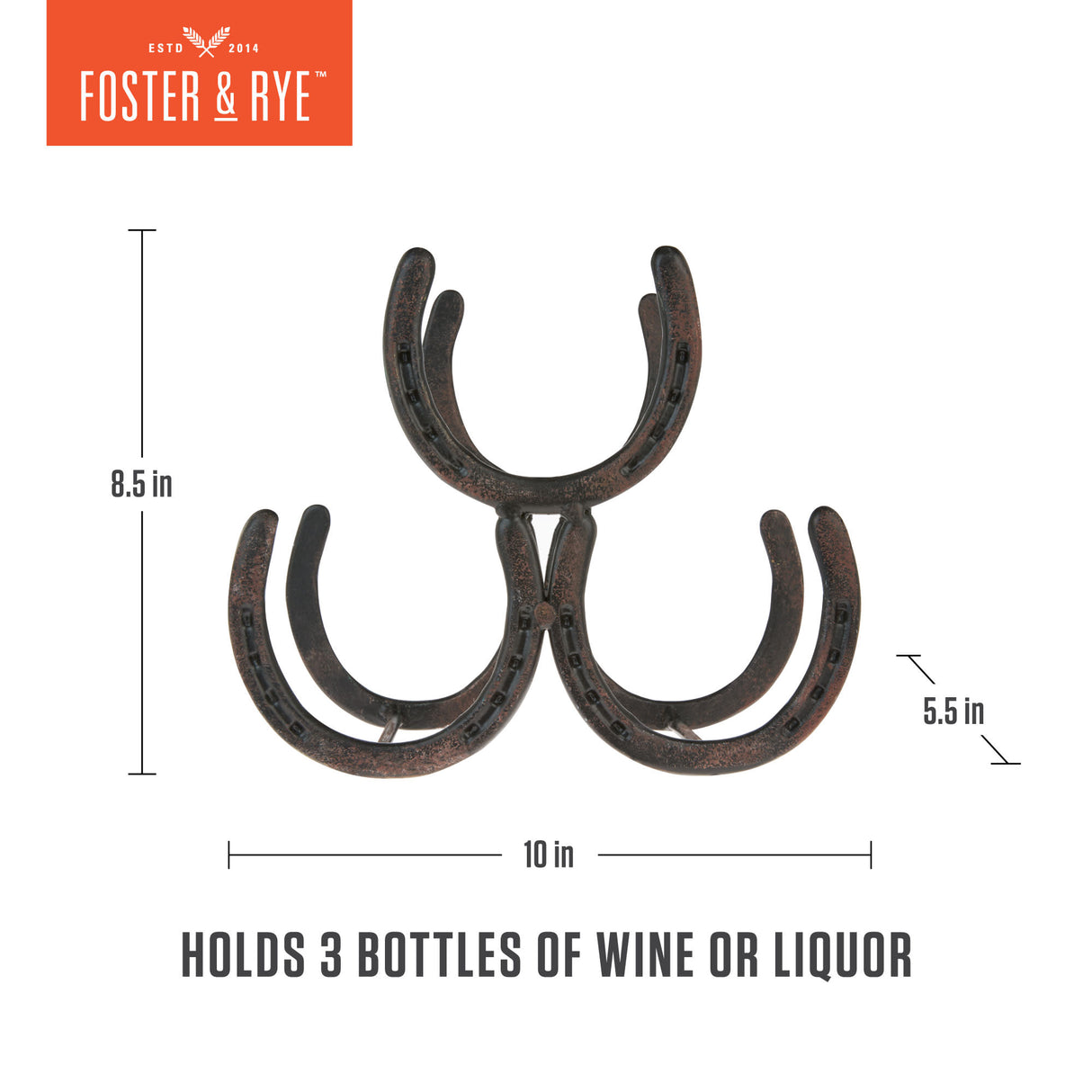 Horseshoe 3 Bottle Wine Rack