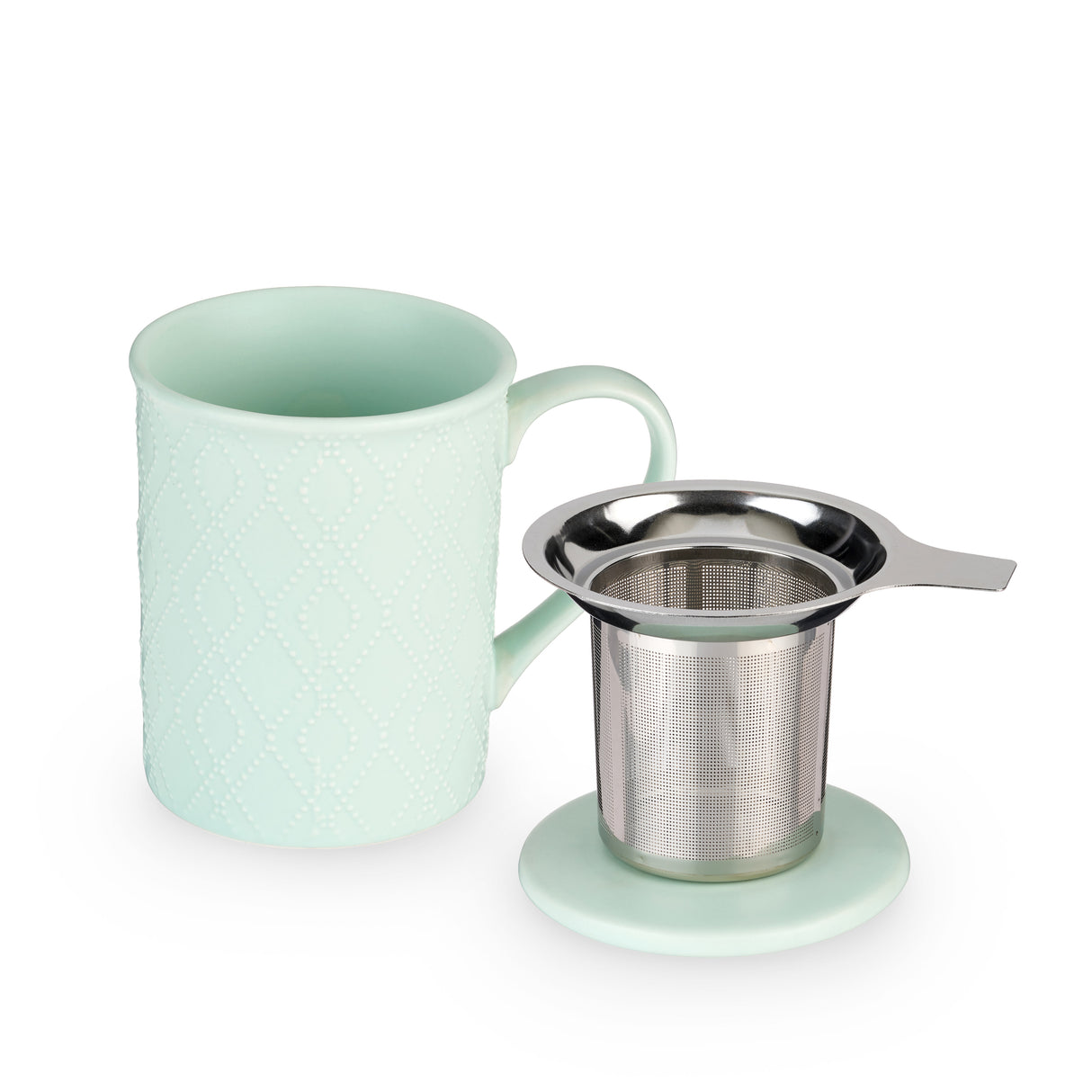 Annette Souk Ceramic Tea Infuser Mug in Mint