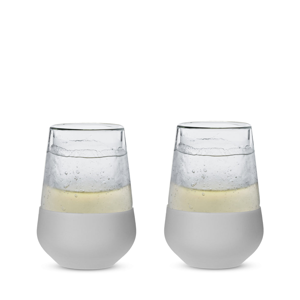 Glass FREEZE Wine Cooling Cup in Gray, Set of 2