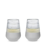 Glass FREEZE Wine Cooling Cup in Gray, Set of 2