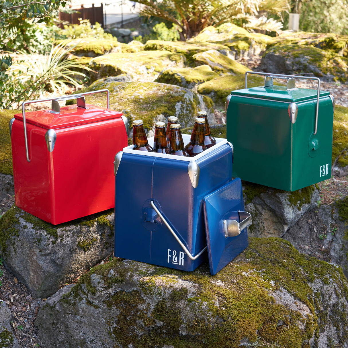 Vintage Metal Cooler in Blue