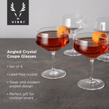 Raye Crystal Angled Coupe Glasses, Set of 4