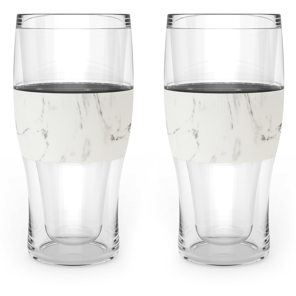 Beer FREEZE Cooling Cup in Marble, Set of 2