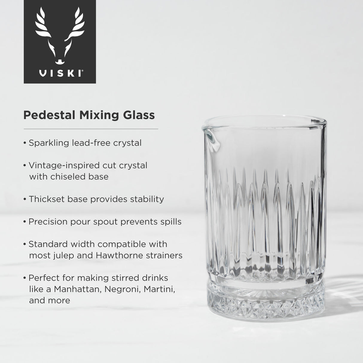 Pedestal Crystal Mixing Glass