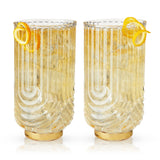 Deco Gatsby Highball Glasses, Set of 2