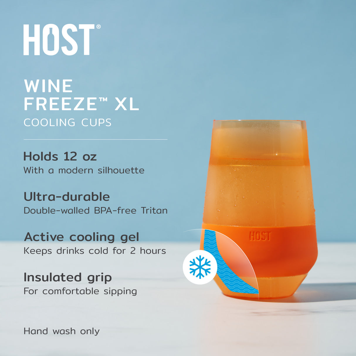 Wine FREEZE XL Cooling Cup in Vivid Colors, CDU 12ct