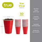 Party 16 oz Plastic Cups in Red, 50ct