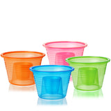 Party 4 oz Plastic Bomber Cups in Assorted Neon, Set of 20