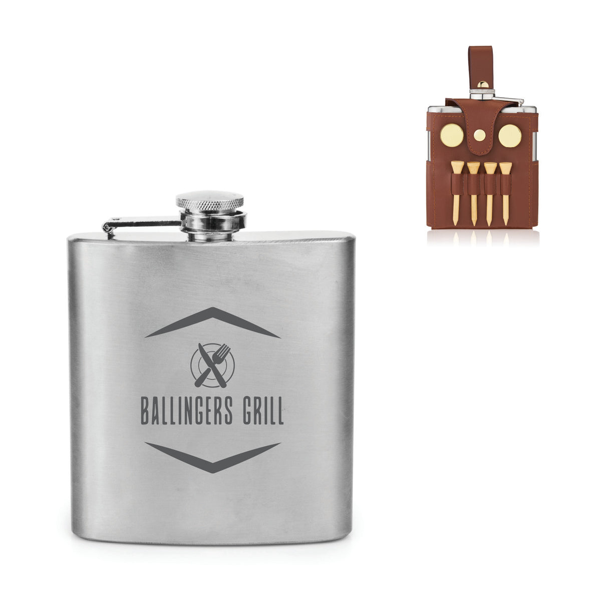 Trueflask 6 oz Golfer's Flask and 7-Piece Accessory Set