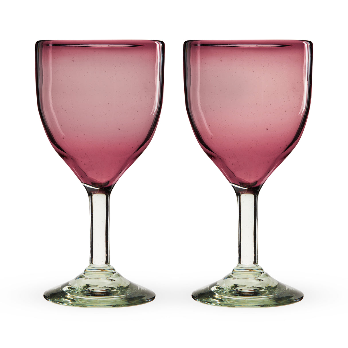 Segunda Vida Rosado Recycled Stemmed Wine Glasses, Set of 2