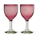 Segunda Vida Rosado Recycled Stemmed Wine Glasses, Set of 2