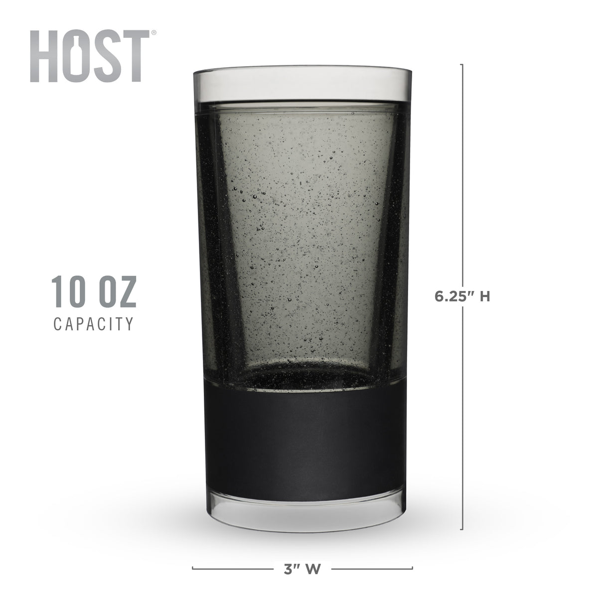 Highball FREEZE Cooling Cup in Tinted Gray, Set of 2