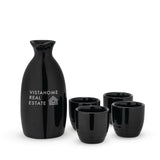 Moga 5-Piece Porcelain Sake Set in Black