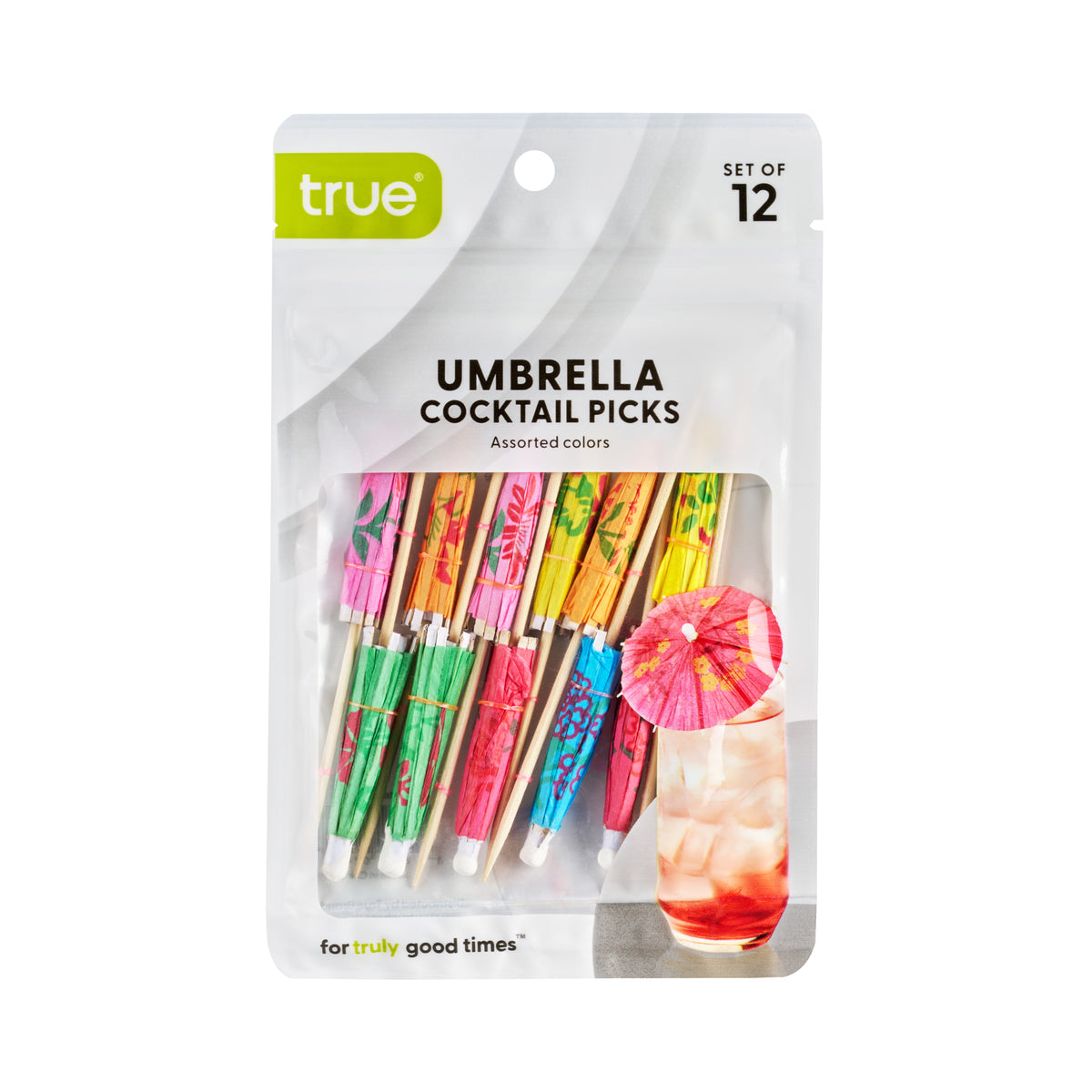 Party Umbrella Cocktail Picks in Assorted Colors, Set of 12