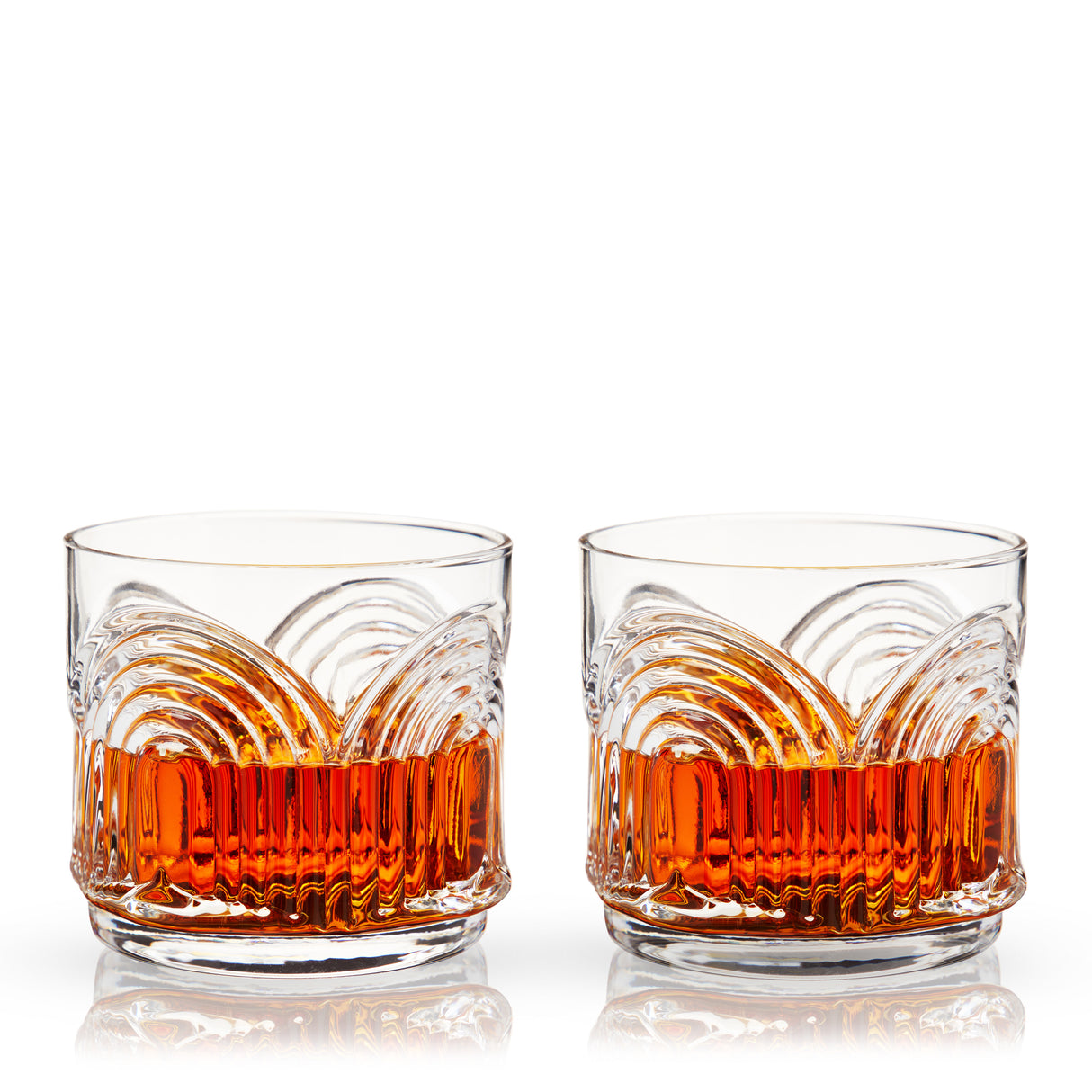 Deco Beau Crystal Lowball Tumblers, Set of 2