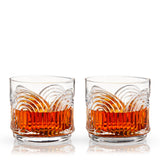 Deco Beau Crystal Lowball Tumblers, Set of 2