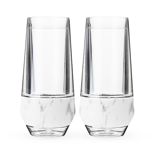 Champagne FREEZE Cooling Cup in Marble, Set of 2