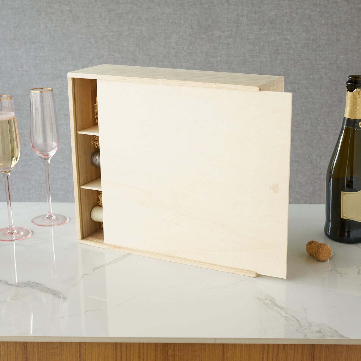 3-Bottle Paulownia Wood Wine Box