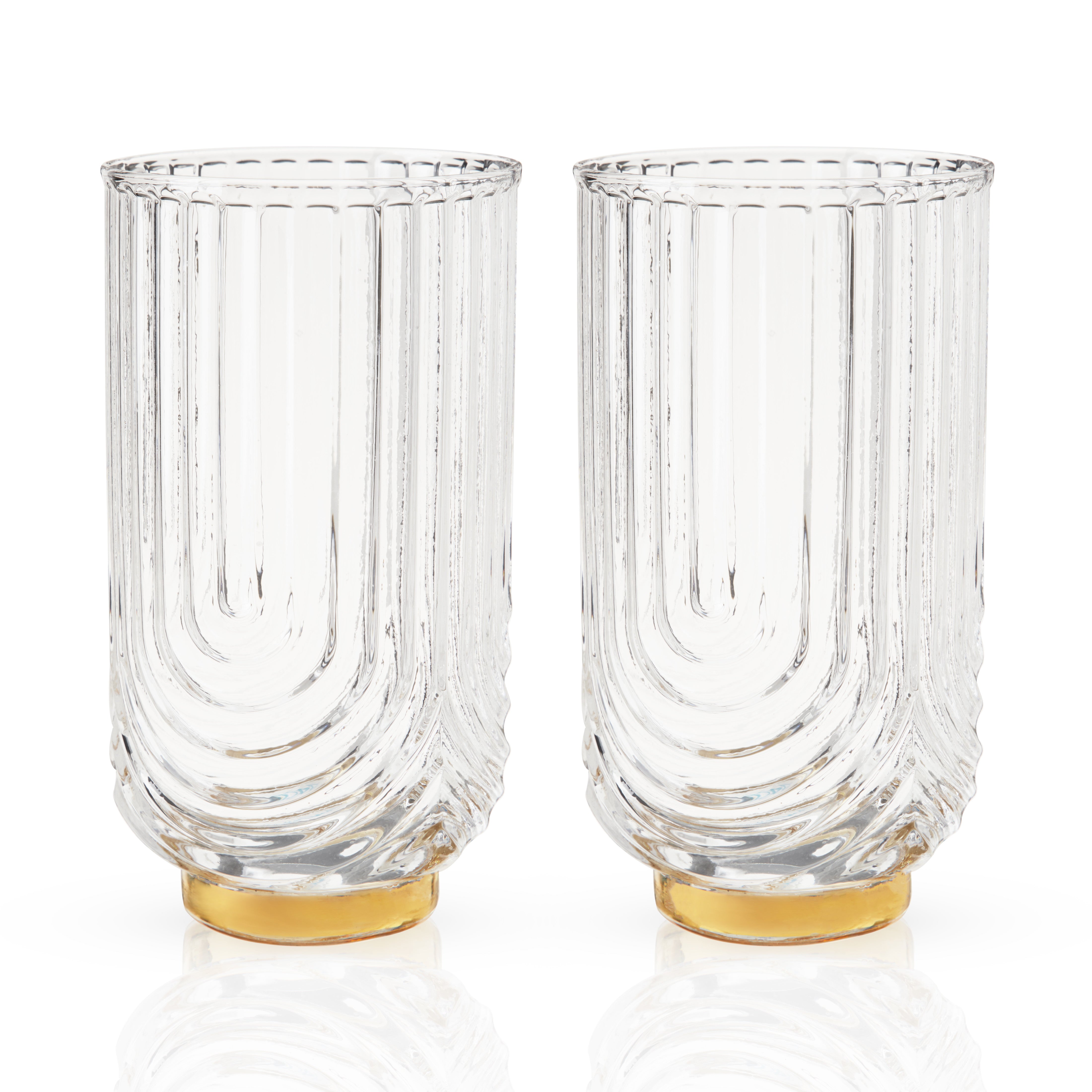 Deco Gatsby Highball Glasses, Set of 2 - Thumbnail 2