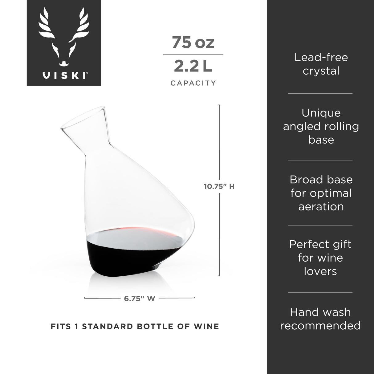 Rolling Crystal Wine Decanter