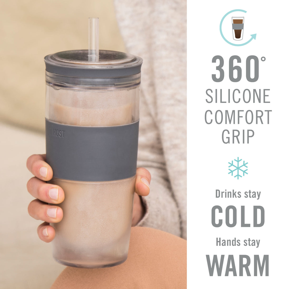 Tumbler FREEZE Cooling Cup in Gray