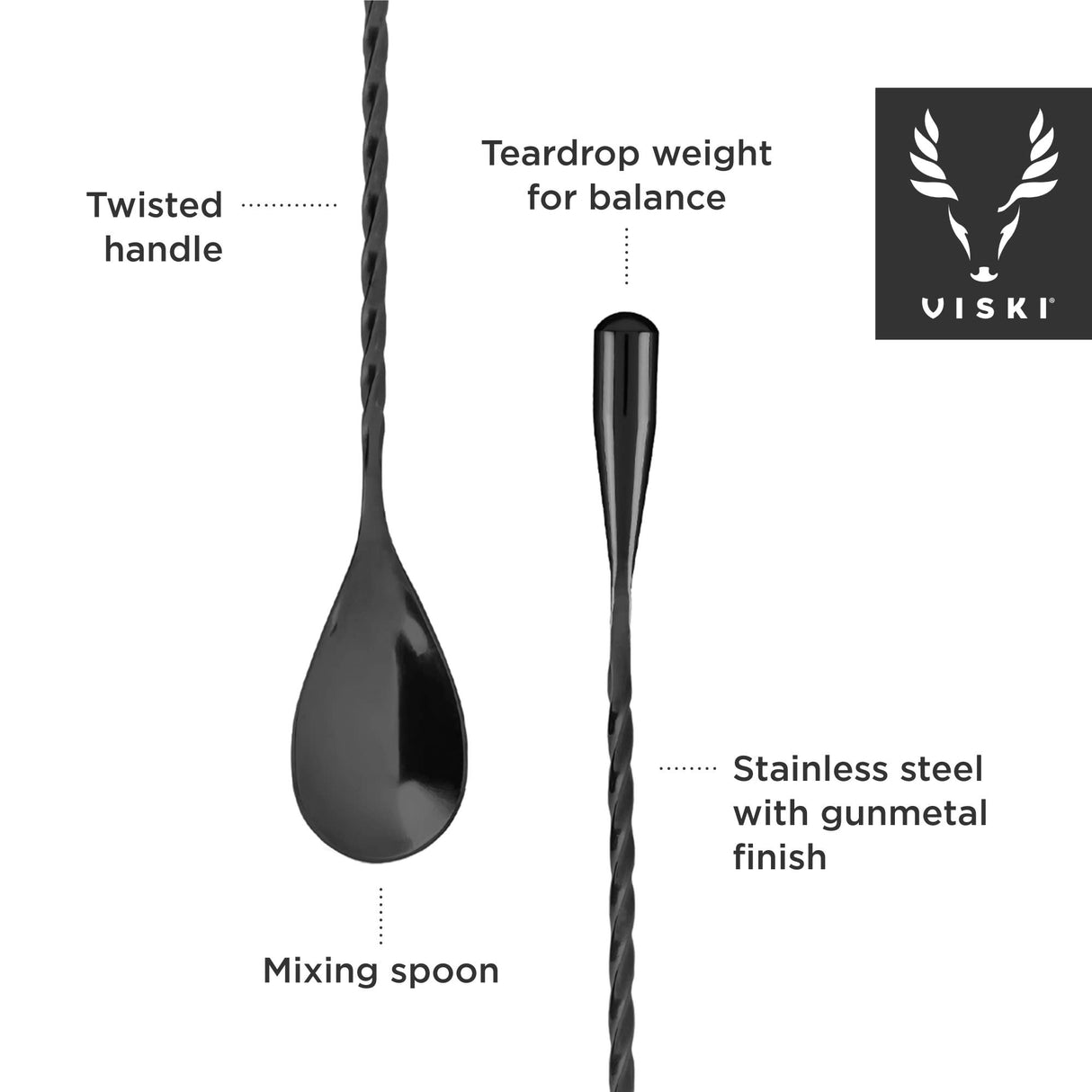 Warren 40cm Weighted Bar Spoon in Gunmetal