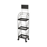 3-Tier Metal Shelving Display with Wheels