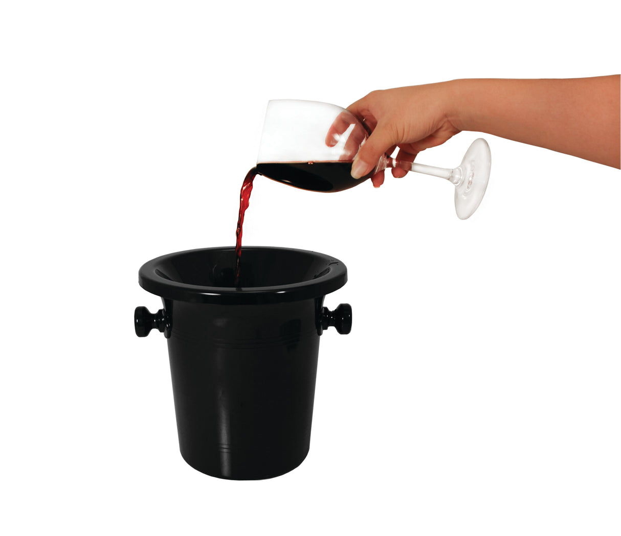 Spittoon Plastic Wine Tasting Dump Bucket in Black