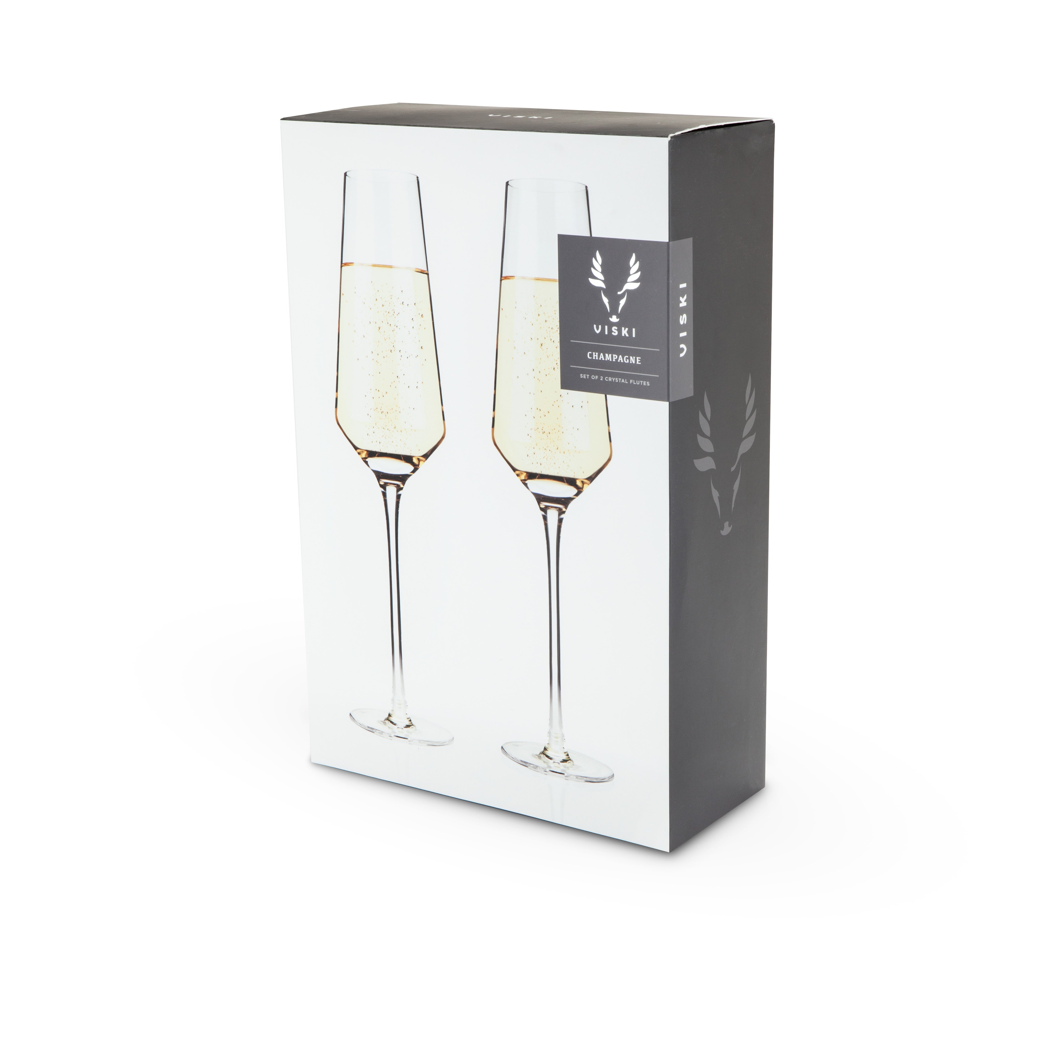 Viski Raye Crystal Angled Champagne Flutes - Thumbnail 5