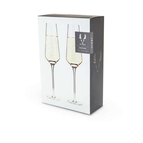 Raye Crystal Angled Champagne Flutes, Set of 2