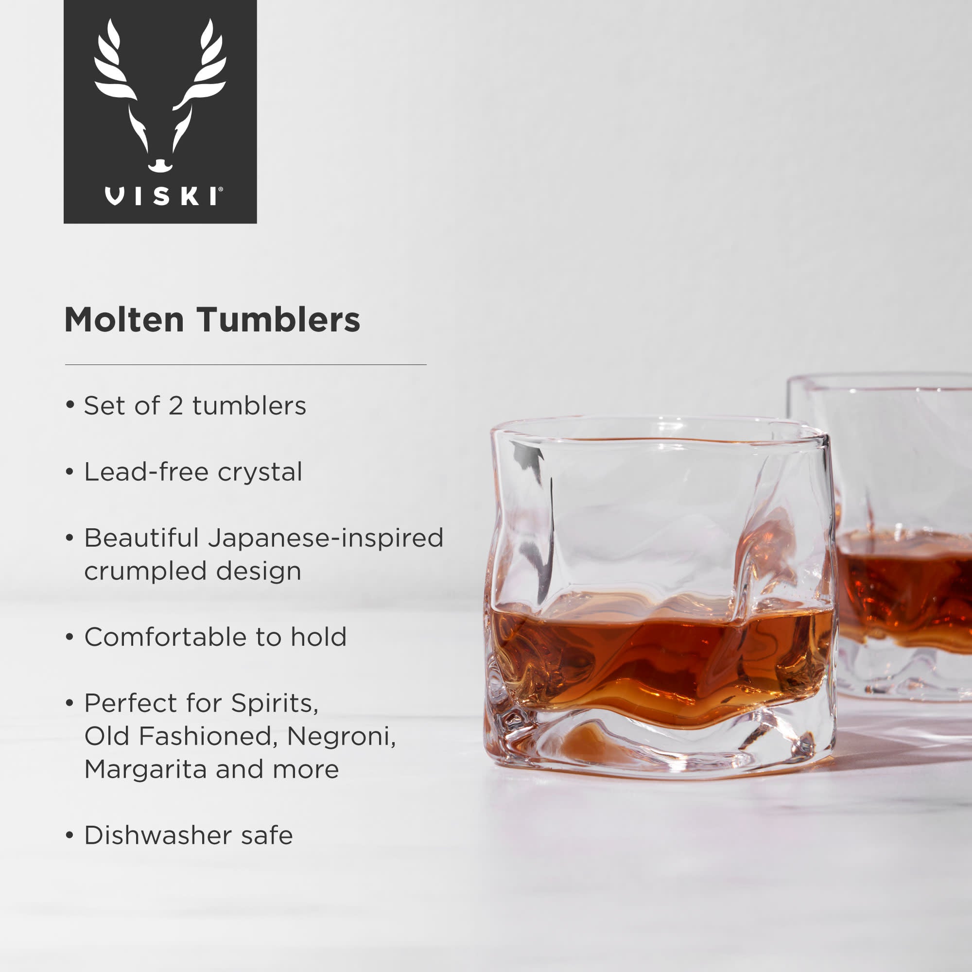 Crystal Molten Tumblers, Set of 2 - Thumbnail 5