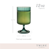 Malachite Stemmed Optic Tumblers, Set of 2