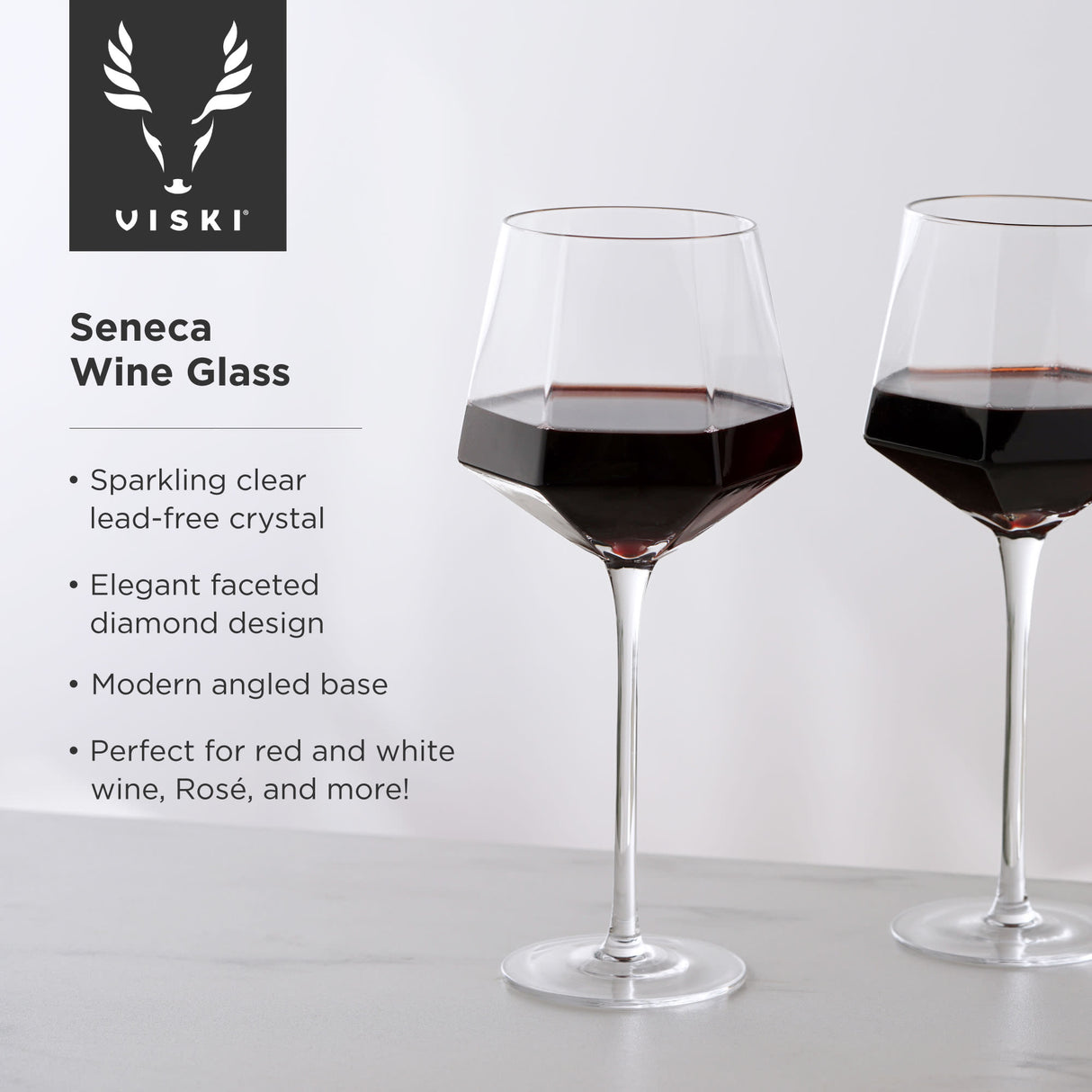 Seneca Crystal Wine Glasses, Set of 2