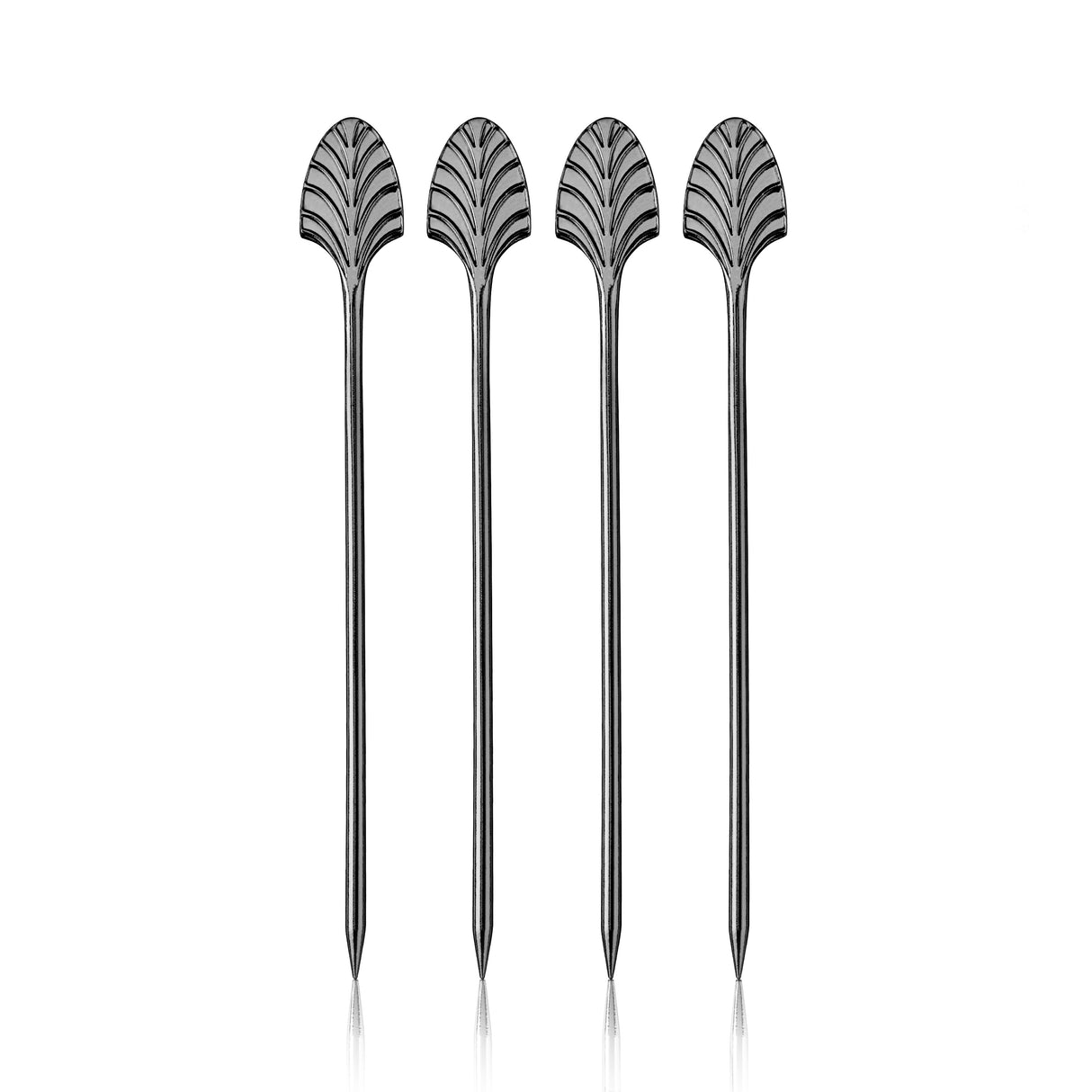 Art Deco Cocktail Picks in Gunmetal, Set of 4