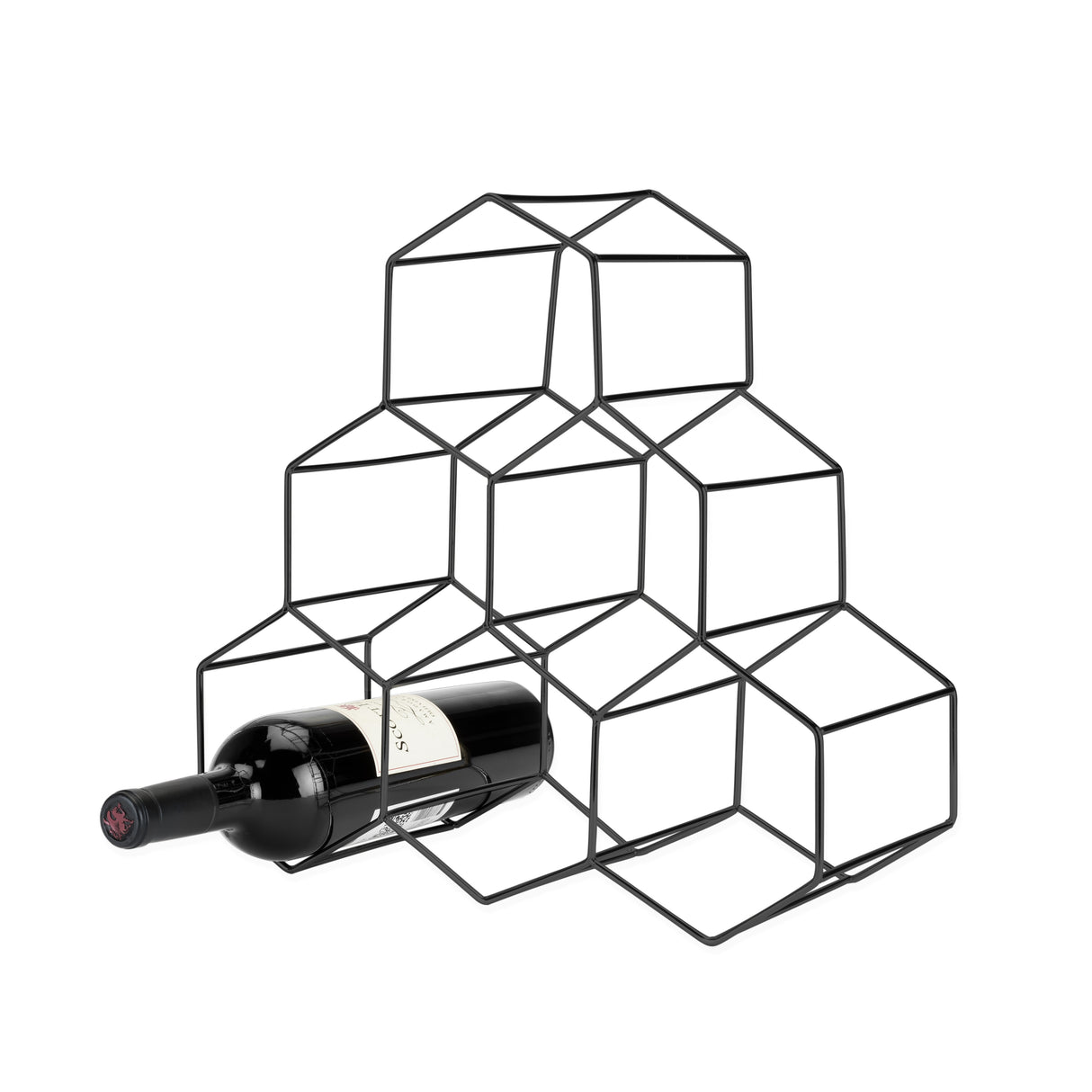 Geo Countertop 6-Bottle Wine Rack in Gunmetal