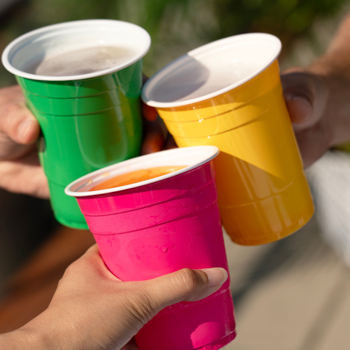 Party 16 oz Plastic Cups in Assorted Neon, 24ct