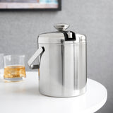 Double Walled Stainless Steel Ice Bucket with Tongs