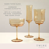 Tulip Champagne Flutes in Amber, Set of 2