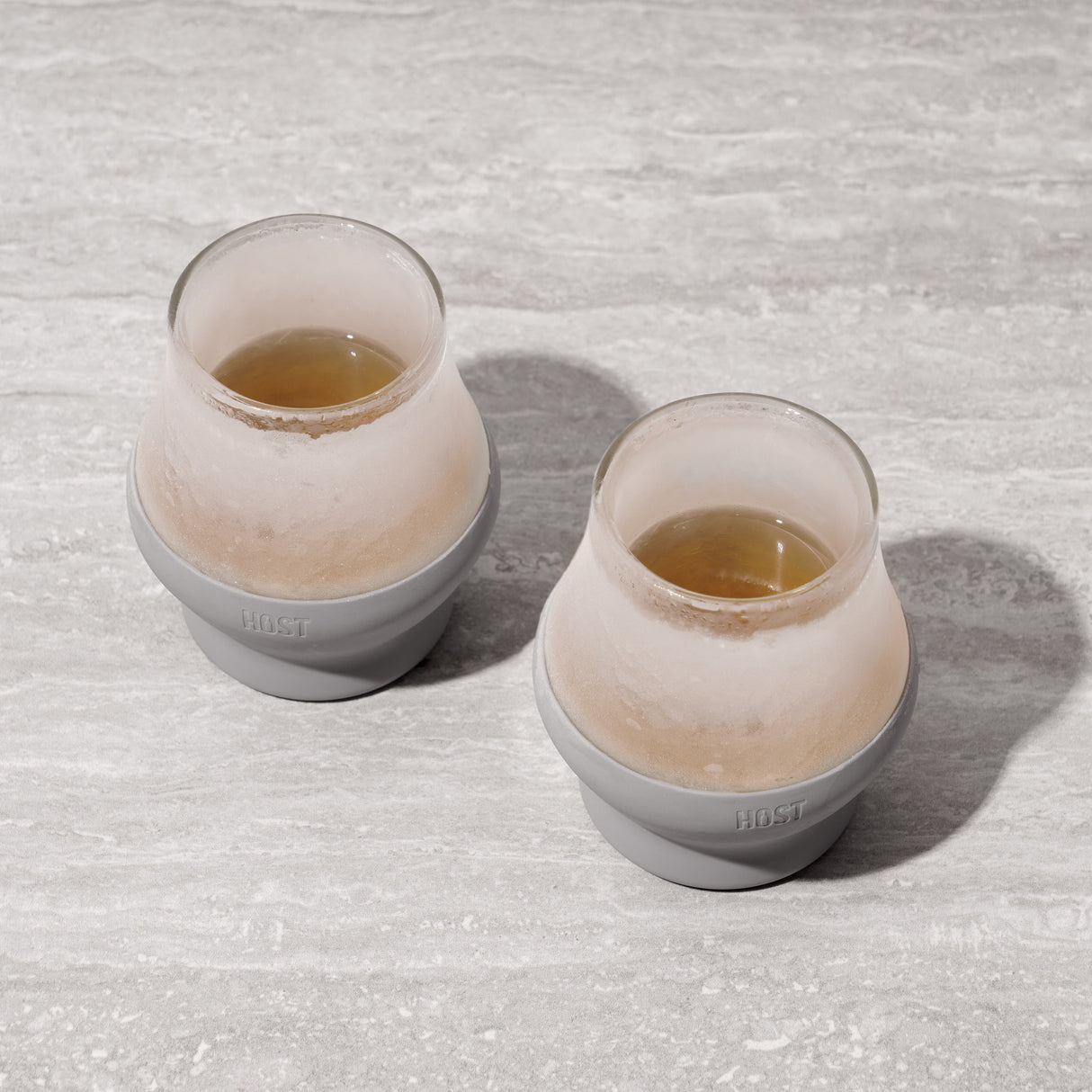 Glass  Sipping FREEZE Cooling Cup in Gray, Set of 2