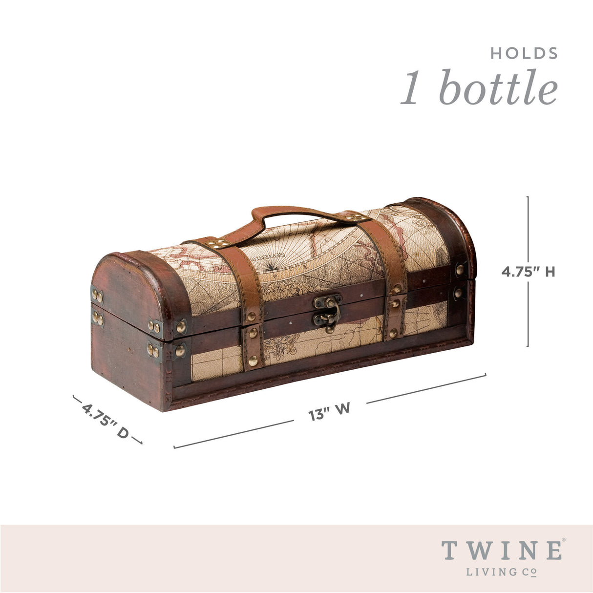 Single Bottle Old World Wooden Wine Box