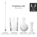 Harrison 4-Piece Barware Set in Stainless Steel, Set of 4