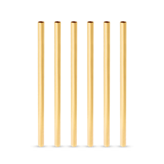 a group of gold straws