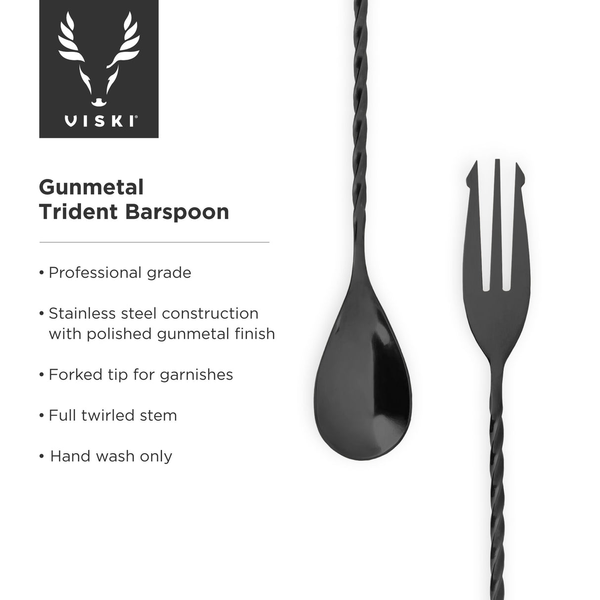 Warren Trident Bar Spoon in Gunmetal