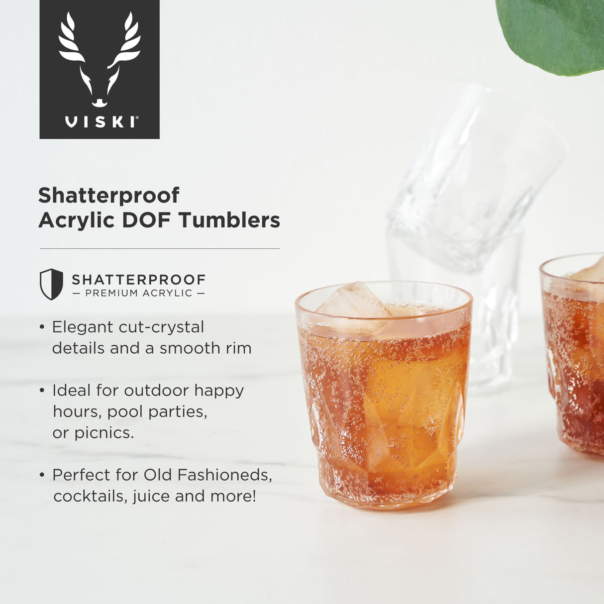 Shatterproof Acrylic DOF Tumblers, Set of 4