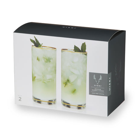 Meridian Crystal Highball Glasses, Set of 2