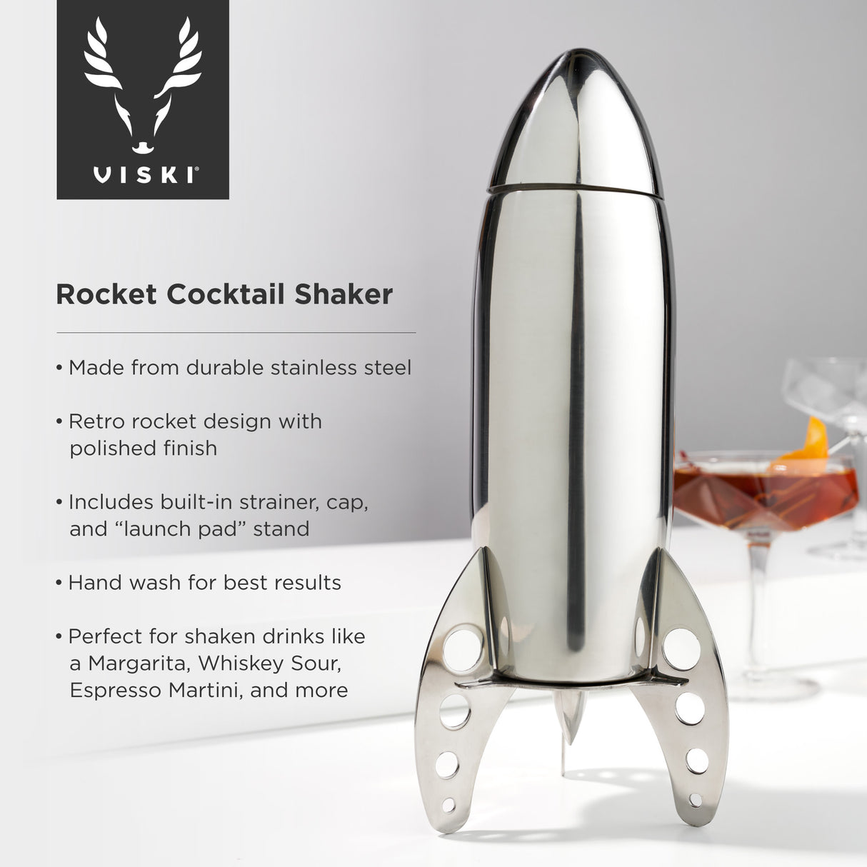 Irving Rocket Cocktail Shaker in Stainless Steel